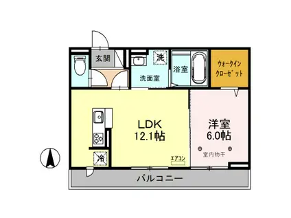 ヴァルゴ(1LDK/2階)の間取り写真