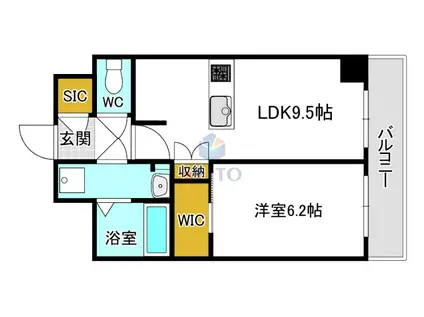 ファーストフィオーレ江坂ラディール(1LDK/4階)の間取り写真