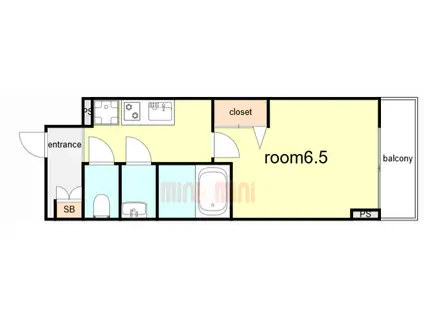 CREST TAPP DITA 神戸西パークフロント(1K/15階)の間取り写真