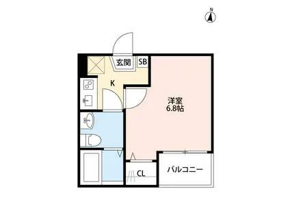 CORNO(1K/2階)の間取り写真