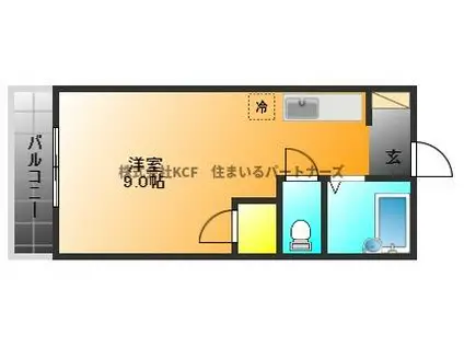 ルピナス(ワンルーム/3階)の間取り写真