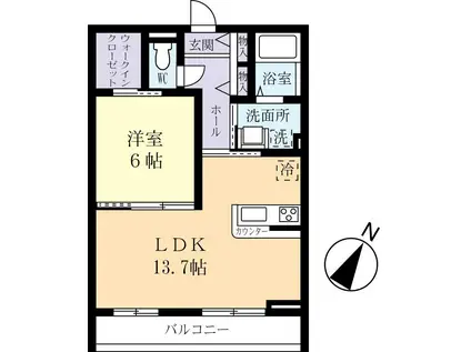 エトランドル(1LDK/2階)の間取り写真