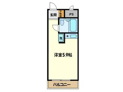 ライオンズプラザ八王子(ワンルーム/1階)の間取り写真