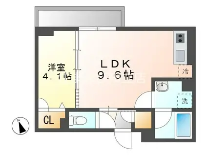 ボヌールA(1LDK/2階)の間取り写真