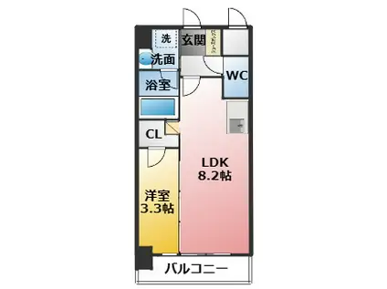 S-RESIDENCE烏森AUREAT(1LDK/4階)の間取り写真
