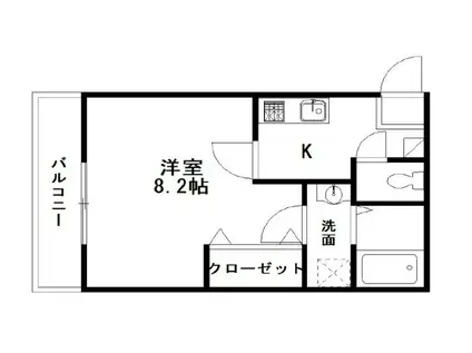 クレフラスト浜松学院大前A(1K/1階)の間取り写真