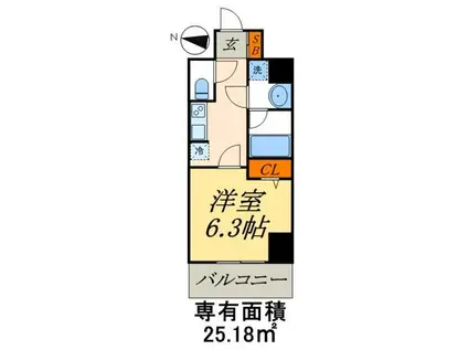 N-STAGE両国(1K/7階)の間取り写真