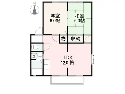 サンライフ太田2(2LDK/1階)の間取り写真