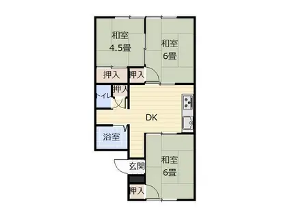 白山ハイム(3DK/1階)の間取り写真