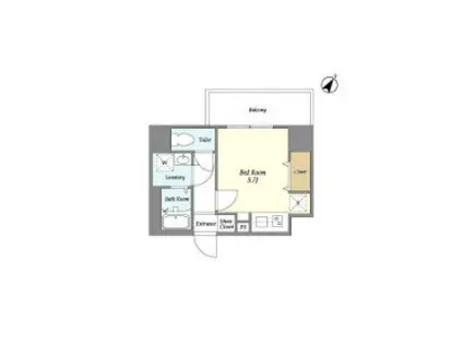 ラドゥセール川崎1(ワンルーム/9階)の間取り写真