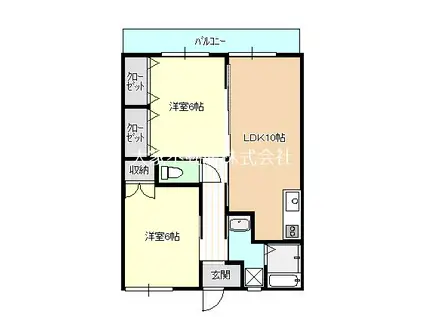 ノアハイツ(2LDK/6階)の間取り写真