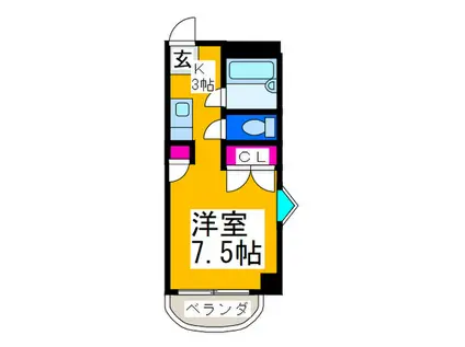 メゾン住吉弐番館(1K/8階)の間取り写真