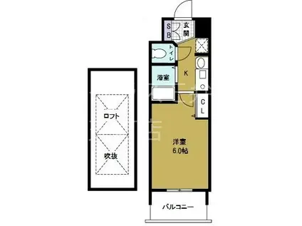 EC難波ウエスト-SIDE大阪ドーム前(1SK/9階)の間取り写真