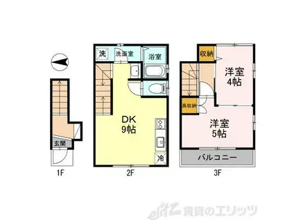 ビーバーズハウスIII(2DK/3階)の間取り写真