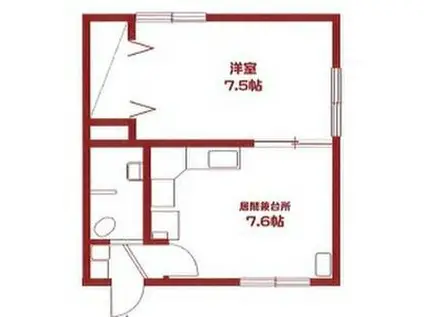 大成マンション菊水C(1DK/3階)の間取り写真