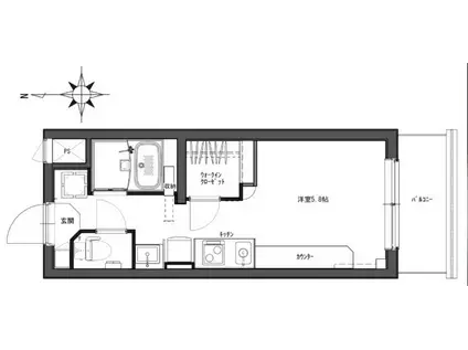 デトムワン西陣III(1K/3階)の間取り写真