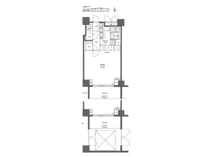 グラディート汐留ロッソ(ワンルーム/6階)の間取り写真