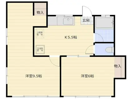 シャルマン(2DK/2階)の間取り写真