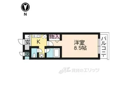 グロリアス深草(1K/2階)の間取り写真