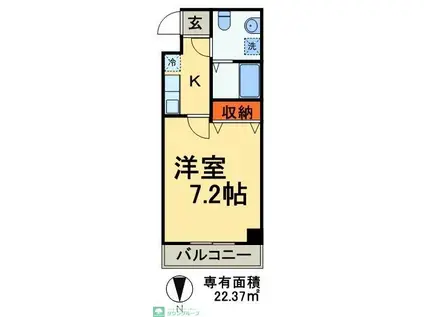 リベルテプレジール幕張(1K/3階)の間取り写真