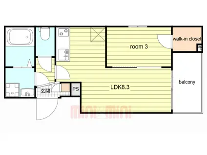 ココングランジュール西宮小松東(1LDK/1階)の間取り写真