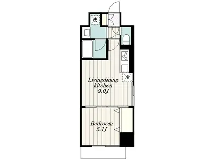 GRAND CHARME(1LDK/8階)の間取り写真