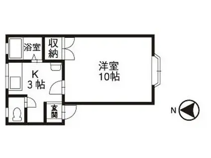 マーセルホープ(1K/1階)の間取り写真