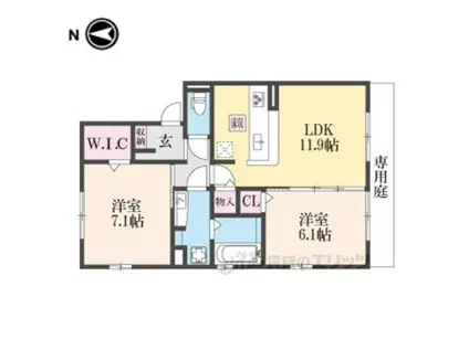 MAISON つわぶき(2LDK/1階)の間取り写真