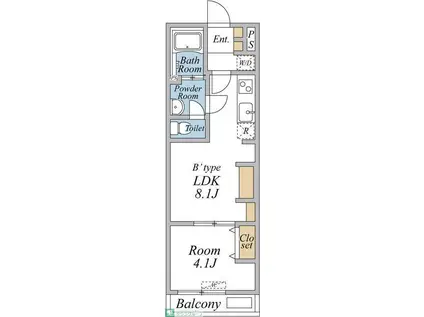 リブリ・足立区加平1(1LDK/3階)の間取り写真