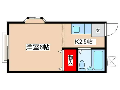 ホワイトリリー(1K/2階)の間取り写真