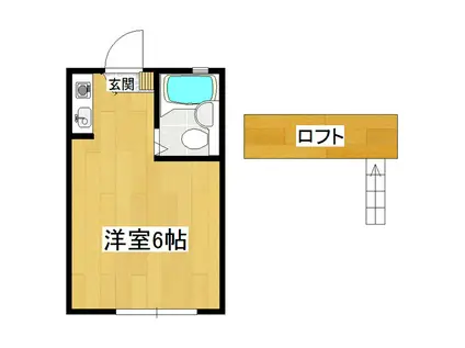 めぐみハイツA棟(1K/1階)の間取り写真