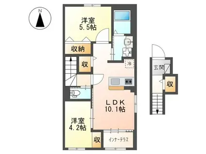 エルアンジェル(2LDK/2階)の間取り写真