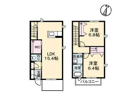 フォンテ ファミリア(2LDK/1階)の間取り写真