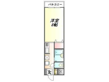 サンパティーク広野(1K/1階)の間取り写真