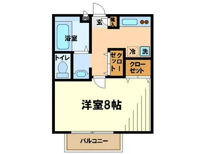 MKヴェール(1K/1階)の間取り写真