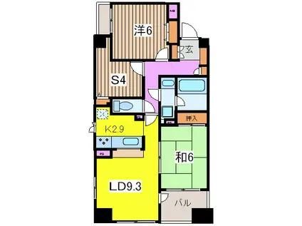 コンフィール日本橋アクアシティ(2SLDK/2階)の間取り写真