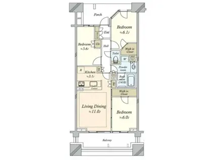 クラッシィハウス辻堂(3LDK/3階)の間取り写真