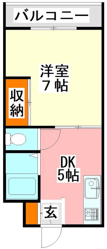 エムコート柏の森(1DK/3階)の間取り写真