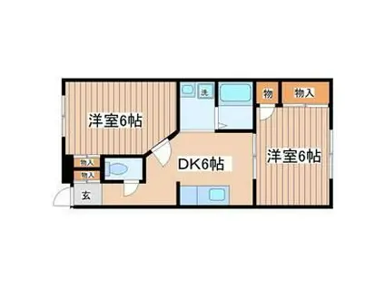 フェニックス福室(2DK/1階)の間取り写真