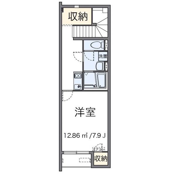 クレイノ西大寺(1K/2階)の間取り写真