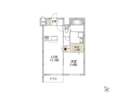 TIAMAT(1LDK/1階)の間取り写真