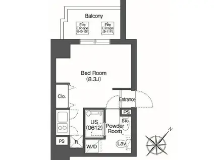 ユーレジデンス高輪台(ワンルーム/5階)の間取り写真