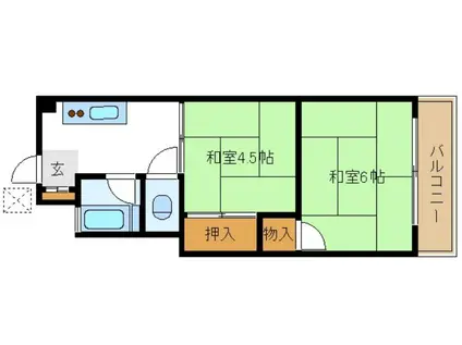 エイリハイツ(2K/2階)の間取り写真