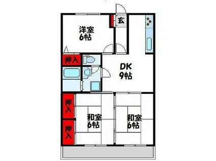 シティフォレスト海老津(3LDK/4階)の間取り写真