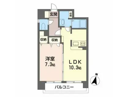 フロンティア北四番丁(1LDK/9階)の間取り写真