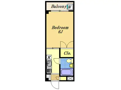 モナミハイツ舞浜(1K/2階)の間取り写真