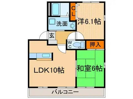 フォブールタウン須崎(2LDK/1階)の間取り写真