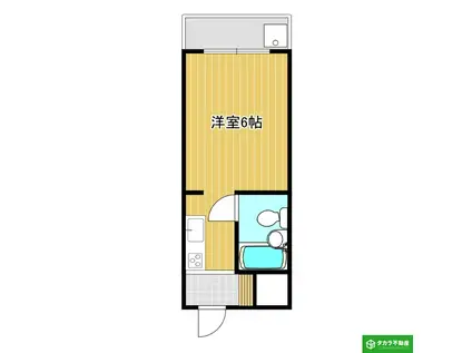 リビングハイツ長浜A(1K/5階)の間取り写真