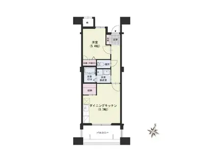 クラシオン草香江1棟(1SLDK/3階)の間取り写真