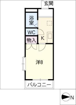 メゾン牧の里(1K/2階)の間取り写真